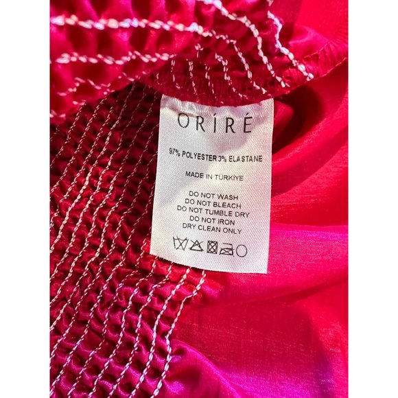 NEW ORIRE Nama Smocked Ruffle Strapless Fuschia Maxi Dress SIZE US 2 - Picture 10 of 11